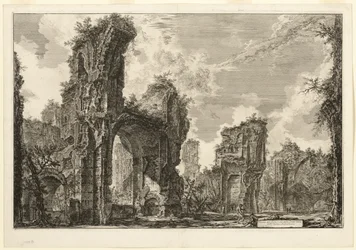 Ruinen des Xystus, der zentralen Halle der Antoninischen Bäder, aus Ansichten von Rom