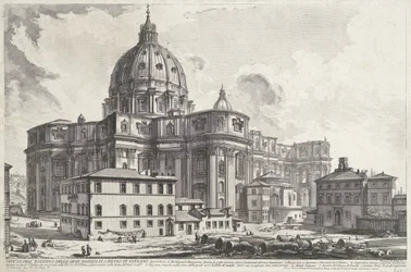 Petersdom vom Piazza della Sagrestia