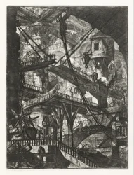 Die Zugbrücke, Platte VII aus der Serie Carceri d