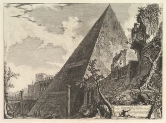 Die Pyramide des Gaius Cestius, aus Vedute di Roma, ca. 1756