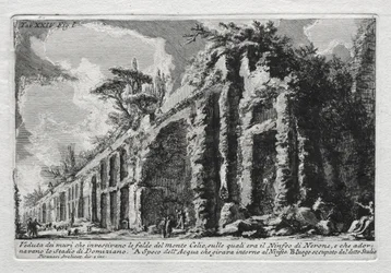 Veduta der Mauern, die die Hänge des Monte Celio bedeckten