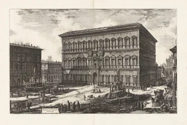 Ansicht des Palazzo Farnese, aus Vedute di Roma (Ansichten von Rom)