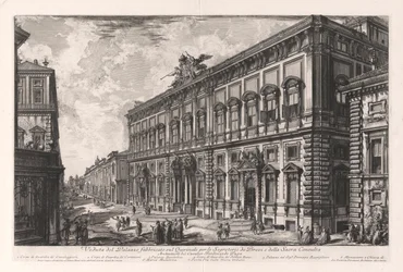 Veduta del Palazzo fabbricato sul Quirinale per le Segreterie de Brevi et della Sacra Consulta, aus Vedute di Roma