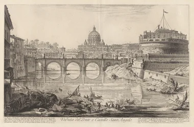 Ansicht der Brücke und der Engelsburg, aus Ansichten von Rom