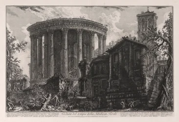 Ansicht des Tempels der Sibylle in Tivoli, aus Vedute di Roma