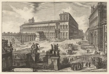 Ansicht der Piazza di Monte Cavallo (Piazza del Quirinale mit dem Quirinalpalast im Zentrum), aus Vedute di Roma (Ansichten von Rom)