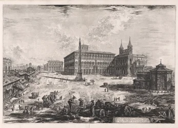 Ansicht des Platzes und der Basilika von San Giovanni in Laterano, aus Vedute di Roma (Ansichten von Rom)