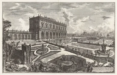 Ansicht der Villa Seiner Eminenz Kardinal Alessandro Albani vor der Porta Salaria, aus Ansichten von Rom