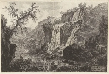 Ansicht der kleinen Wasserfälle bei Tivoli, aus „Ansichten von Rom“