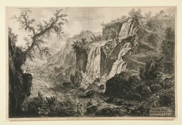 Ansicht der kleinen Wasserfälle bei Tivoli, aus Vedute di Roma