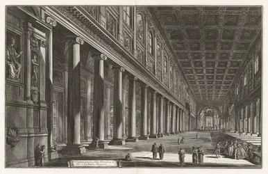 Veduta interna della Basilica di S. Maria Maggiore (Innenansicht der Basilika Santa Maria Maggiore), aus Vedute di Roma (Ansichten von Rom)