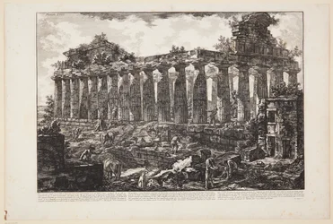 Ansicht eines weiteren Tempels in der Stadt Paestum, von dem allgemein angenommen wird, dass er Juno geweiht war [...]