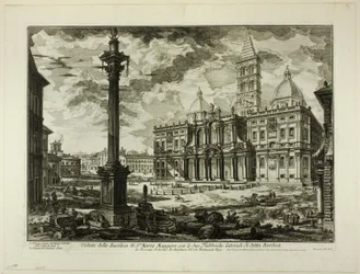 Ansicht der Basilika S. Maria Maggiore mit ihren beiden Flügeln, aus Ansichten von Rom