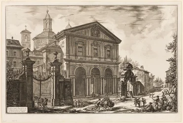 Ansicht der Basilika San Sebastiano fuori delle mura [St. Sebastian außerhalb der Mauern] an der Via Appia, aus Ansichten von Rom