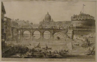 Ansicht der Brücke und des Castel Sant