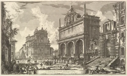 Ansicht der Quelle der Acqua Felice, aus Vedute di Roma Römische Ansichten, ca. 1751