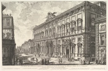 Ansicht des Palazzo della Consulta auf dem Quirinal, der das päpstliche Sekretariat beherbergt, ca. 1760-78