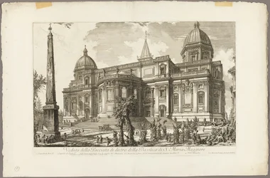 Ansicht des Hintereingangs der Basilika S. Maria Maggiore, aus Ansichten von Rom