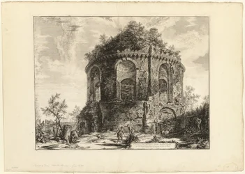 Ansicht des sogenannten Tempio della Tosse (Tempel des Hustens) an der Via Tiburtina eine Meile von Tivoli entfernt, aus Ansichten von Rom