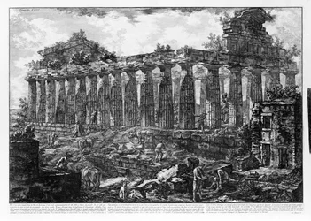 Ansicht der Tempel von Paestum