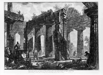 Ansicht der Tempel von Paestum