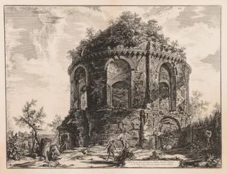 Ansichten von Rom: Der sogenannte Tempio della Tosse, bei Tivoli