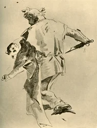 Ein Mann ersticht einen Jungen, Mitte 18. Jahrhundert, 1928