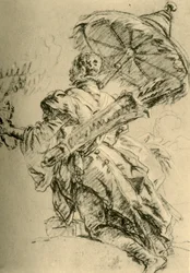 Ein Maure mit Köcher und Sonnenschirm, 1752, 1928