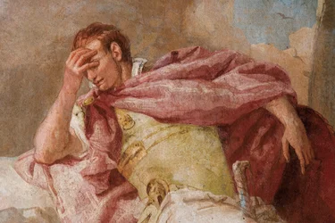 Detail von Aeneis, aus Merkur ermahnt Aeneas, Karthago zu verlassen, aus dem Raum der Aeneis in der Palazzina