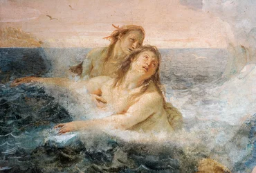 Detail von Thetis, aus Thetis tröstet ihren Sohn Achilles, aus dem Raum der Ilias in der Palazzina