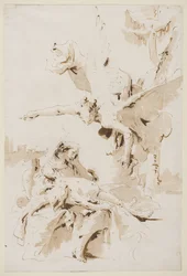 Hagar und Ismael in der Wüste, ca. 1725