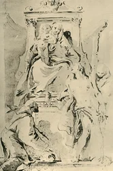 Madonna auf dem Thron mit Heiligen, Mitte 18. Jahrhundert