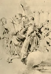 Madonna mit Heiligen und Engeln, Mitte 18. Jahrhundert, 1928