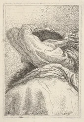Mann mit Turban, in Büstenlänge von hinten im Dreiviertelprofil dargestellt, ca. 1770