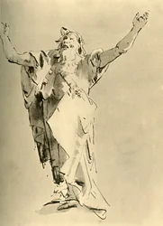 Prophet mit erhobenen Armen