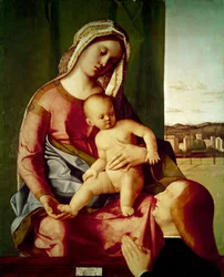 Die Madonna und Kind mit einem Spender