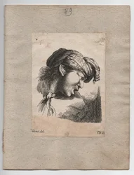 Türkischer Kopf mit Schal, ca. 1750 (Stich)