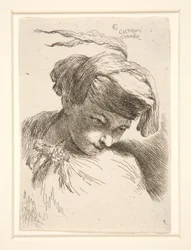 Figur mit dem Kopf auf die Schulter gelehnt, aus der Serie Kleine Studien von Köpfen