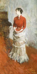 Gräfin de Rasty stehend, um 1878