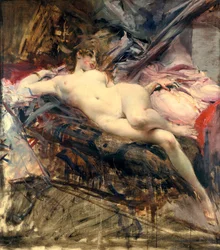 Liegender Akt, spätes 19. bis frühes 20. Jahrhundert