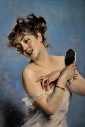Junge Frau im Négligé (Detail)