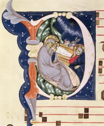 Ms 561 f.31v Historisierte Initiale 