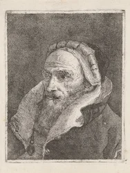 Bärtiger alter Mann mit Mütze, aus der Raccolta di Teste (Sammlung von Köpfen)