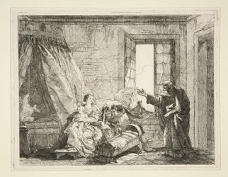 Joseph kündigt Maria den Befehl zur Abreise an, aus der Serie Idee pittoresche sopra la fuga in Egitto (Flucht nach Ägypten)