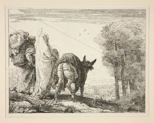 Maria hält ihr Kind in den Armen, aus der Serie Idee pittoresche sopra la fuga in Egitto