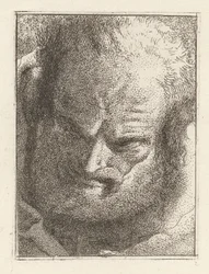 Alter Mann, der nach unten schaut, aus der Raccolta di Teste (Sammlung von Köpfen)