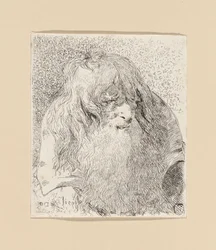Alter Mann mit Bart und langem Haar, aus der Sammlung von Köpfen