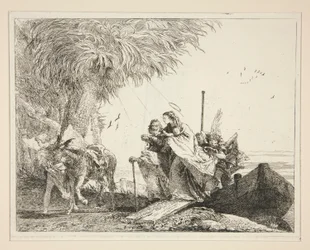 Die Heilige Familie geht an Land, aus der Serie Idee pittoresche sopra la fuga in Egitto (Flucht nach Ägypten)