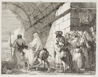 Die Heilige Familie verlässt das Stadttor, Platte sieben aus Die Flucht nach Ägypten