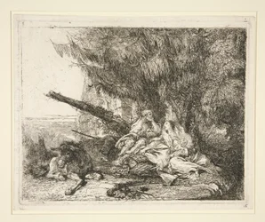 Die Rast auf der Flucht nach Ägypten, aus der Serie Idee pittoresche sopra la fuga in Egitto (Flucht nach Ägypten)